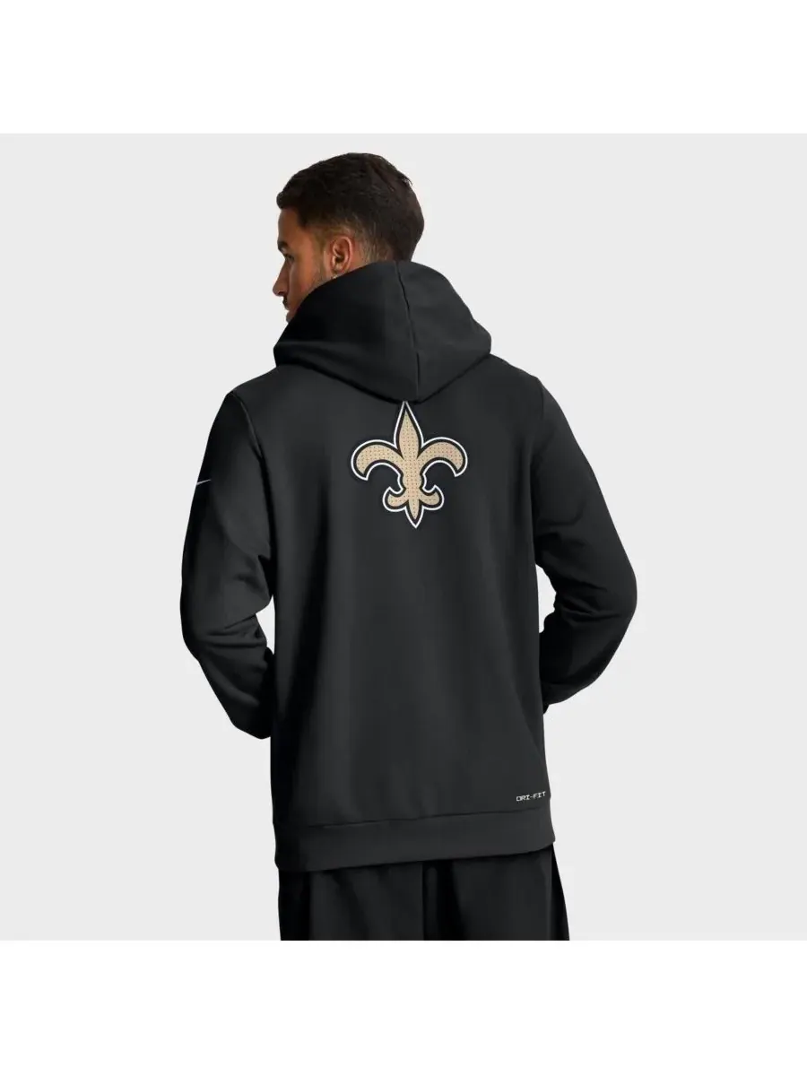 Nike Мужская черная толстовка на молнии New Orleans Saints Sideline Standard Issue Utility Player — изображение 5 из 5