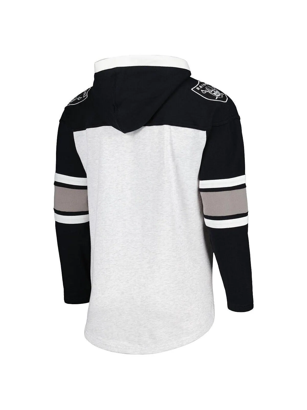 Мужская толстовка с капюшоном на шнуровке las vegas raiders heather grey gridiron на шнуровке '47 — изображение 3 из 4, серый