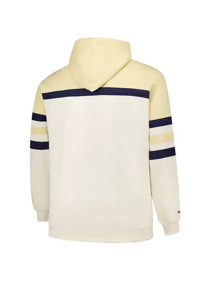Мужская кремовая толстовка с капюшоном Michigan Wolverines Big Tall Head Coach Mitchell & Ness — изображение 3 из 3