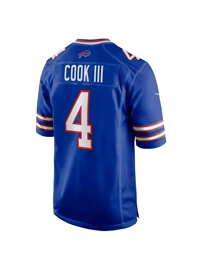 Мужская игровая футболка James Cook III Royal Buffalo Bills Team Nike — изображение 3 из 3
