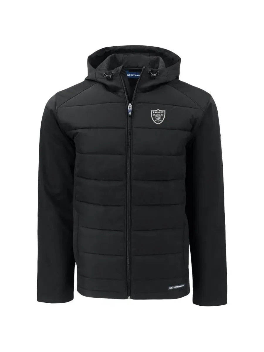 Мужская черная куртка Las Vegas Raiders Evoke PrimaLoft Hybrid Eco Softshell на молнии с капюшоном — изображение 2 из 3