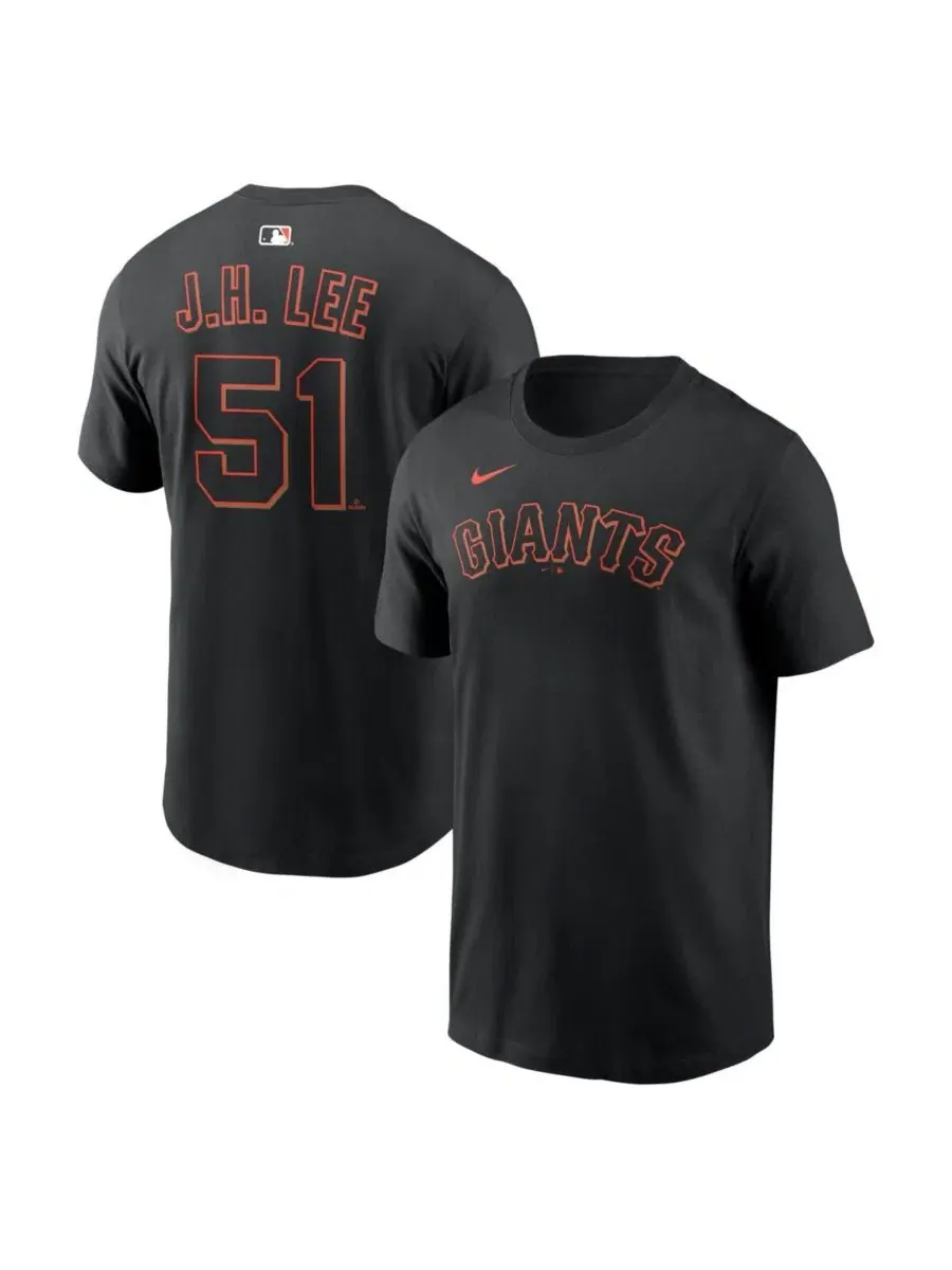 Мужская черная футболка с именем и номером игрока команды San Francisco Giants Чон Ху Ли Nike — изображение 1 из 3, черный