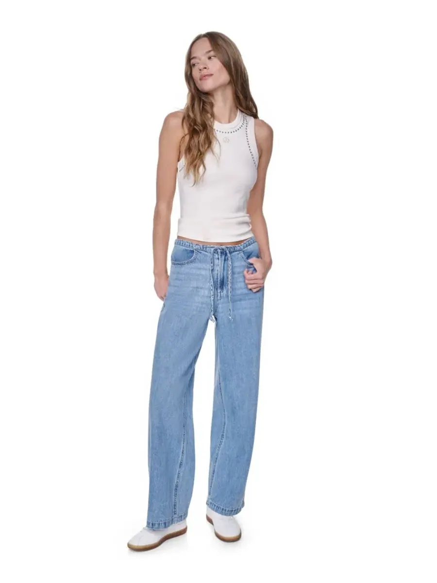 Женские джинсы средней посадки, свободного кроя, прямого кроя Dkny Jeans — изображение 1 из 7