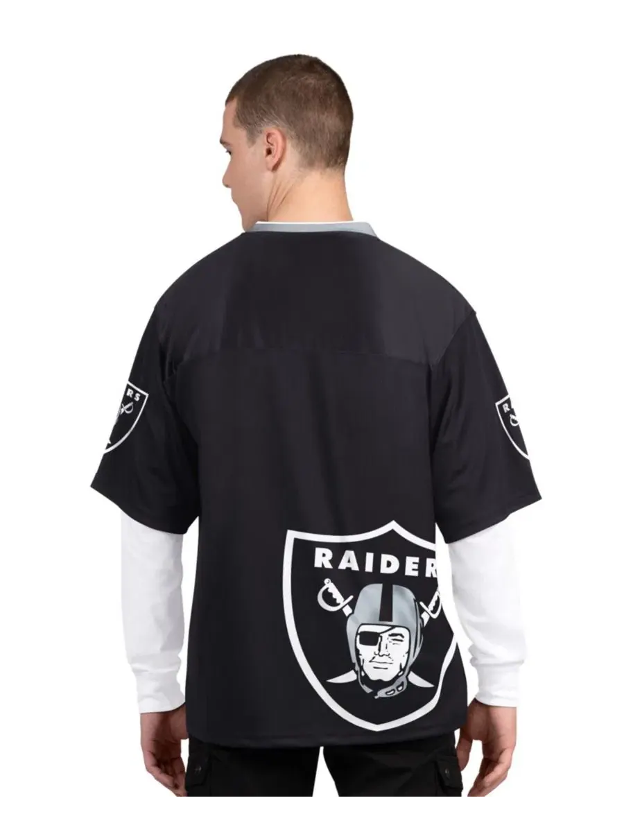 Комплект футболок с длинным и коротким рукавом Las Vegas Raiders Starter — изображение 2 из 5, черный белый