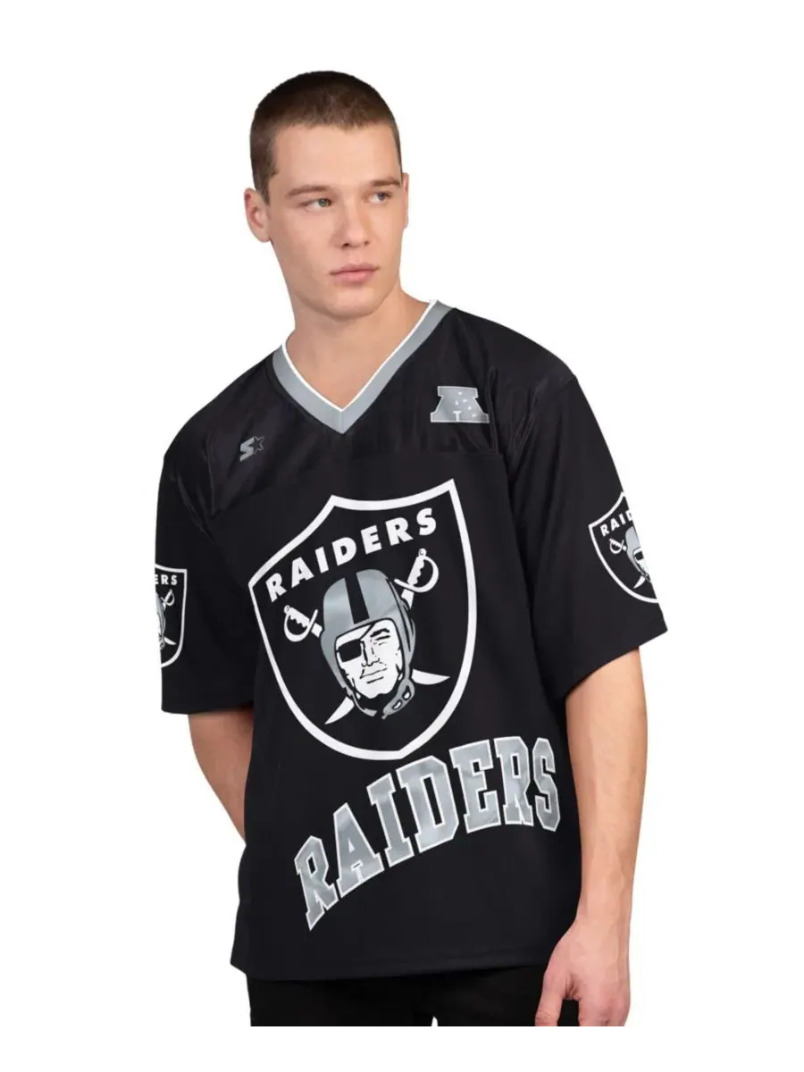 Комплект футболок с длинным и коротким рукавом Las Vegas Raiders Starter — изображение 3 из 5, черный белый