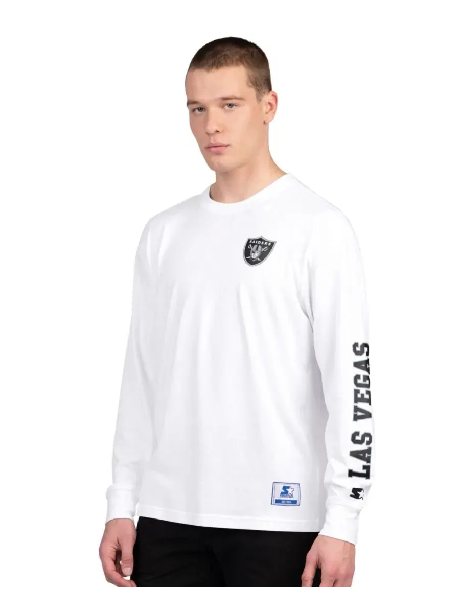 Комплект футболок с длинным и коротким рукавом Las Vegas Raiders Starter — изображение 5 из 5, черный белый