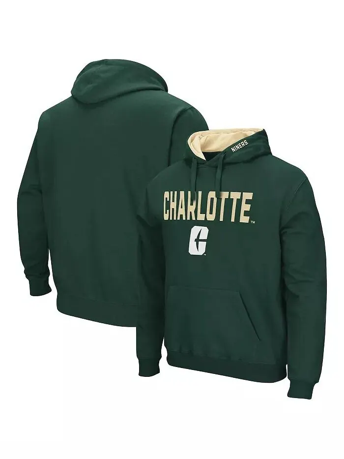 Мужской зеленый пуловер с капюшоном Charlotte 49ers Arch и Logo Colosseum — изображение 1 из 1