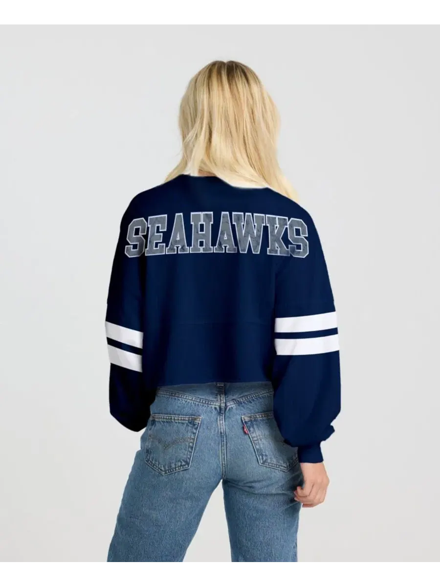 Футболка с длинным рукавом оверсайз с принтом Spirit Jersey — изображение 2 из 2, темно-синий