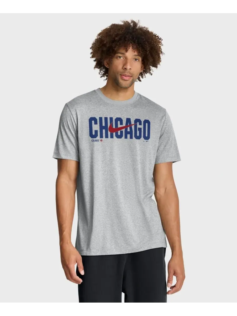 Футболка с коротким рукавом Swoosh Legend Dri-FIT Chicago Cubs Nike — изображение 1 из 4, серый