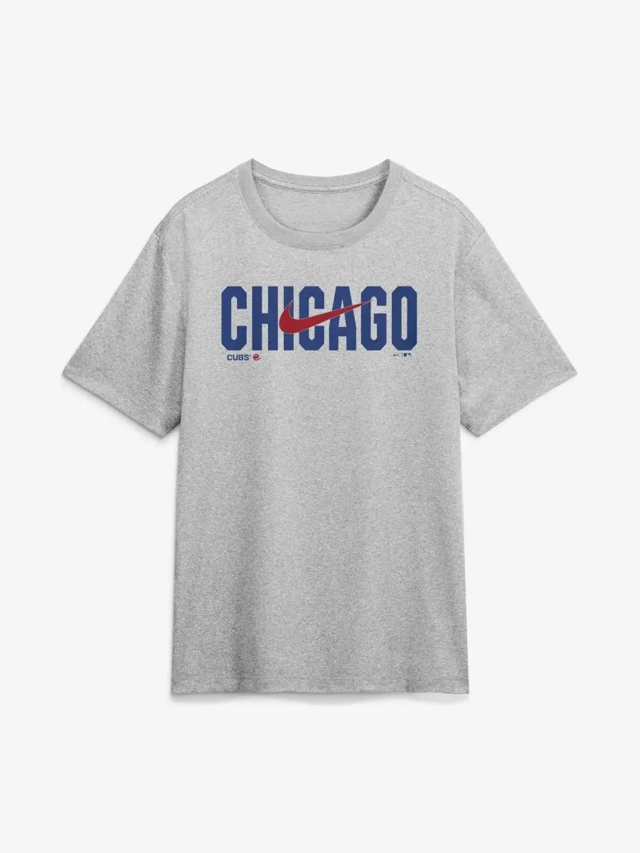 Футболка с коротким рукавом Swoosh Legend Dri-FIT Chicago Cubs Nike — изображение 2 из 4, серый