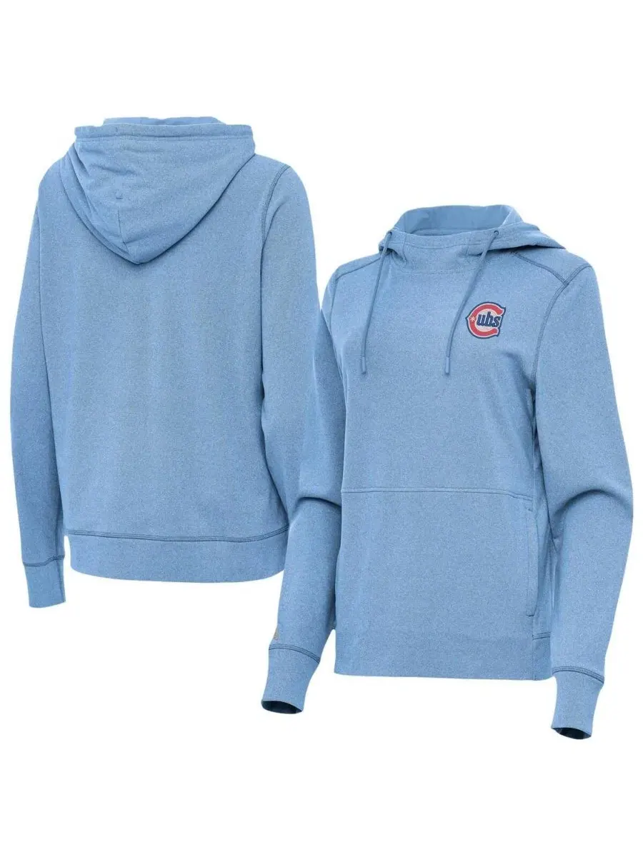Женский худи с капюшоном Chicago Cubs Alternate Logo Justice Antigua — изображение 1 из 3, синий