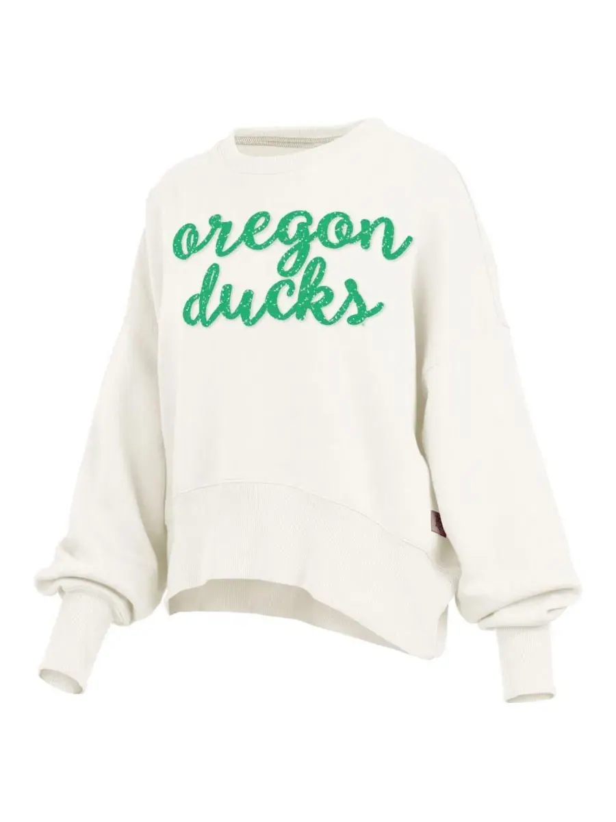 Женский свитшот оверсайз с принтом Oregon Ducks Pressbox — изображение 3 из 3, бежевый