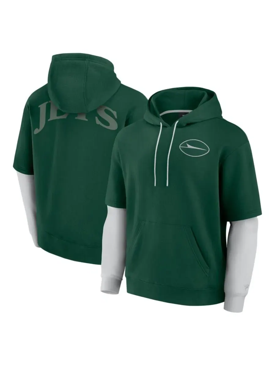Толстовка на молнии с капюшоном New York Jets Sleek Elements Fanatics — изображение 1 из 5, зеленый