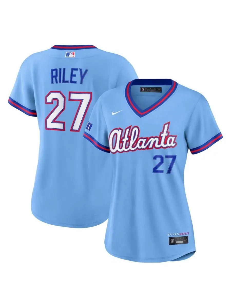 Джерси стадионное Nike Austin Riley Powder Blue Atlanta Braves 2026 City Connect — изображение 1 из 3, синий