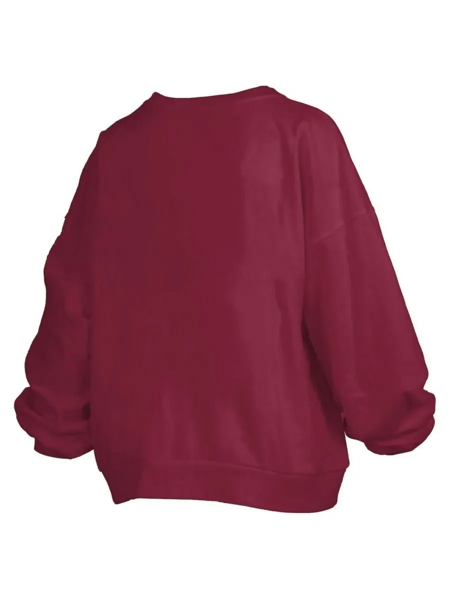 Женская толстовка Garnet Florida State Seminoles Janise Arch Over Logo Waist Length Oversized — изображение 2 из 3, гранат