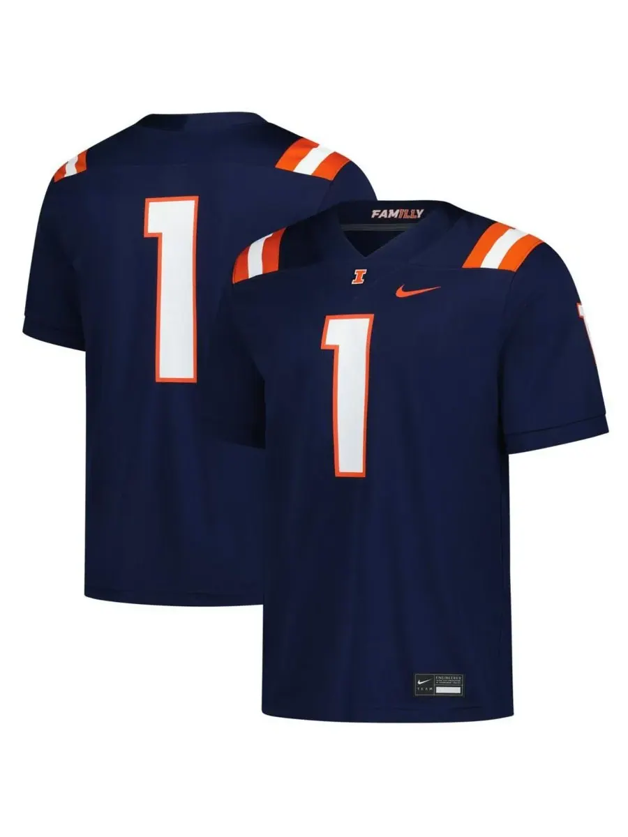 Nike Мужская темно-синяя реплика игровой майки Illinois Fighting Illini Untouchable — изображение 1 из 3, темно-синий