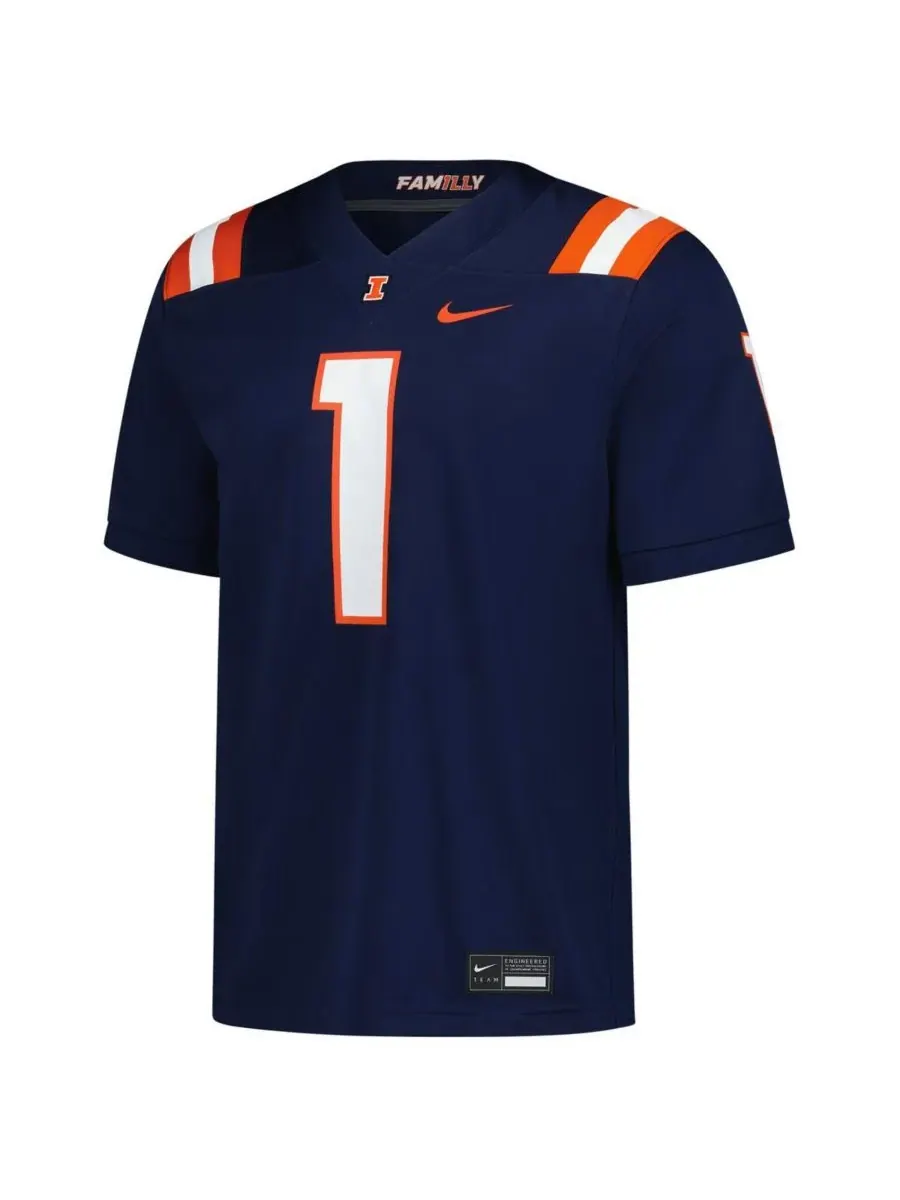 Nike Мужская темно-синяя реплика игровой майки Illinois Fighting Illini Untouchable — изображение 2 из 3, темно-синий