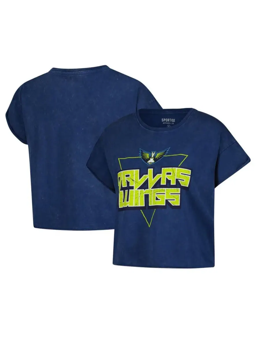 Sportiqe Женская укороченная футболка темно-синего цвета из коллекции Dallas Wings Rock N Roll — изображение 1 из 4