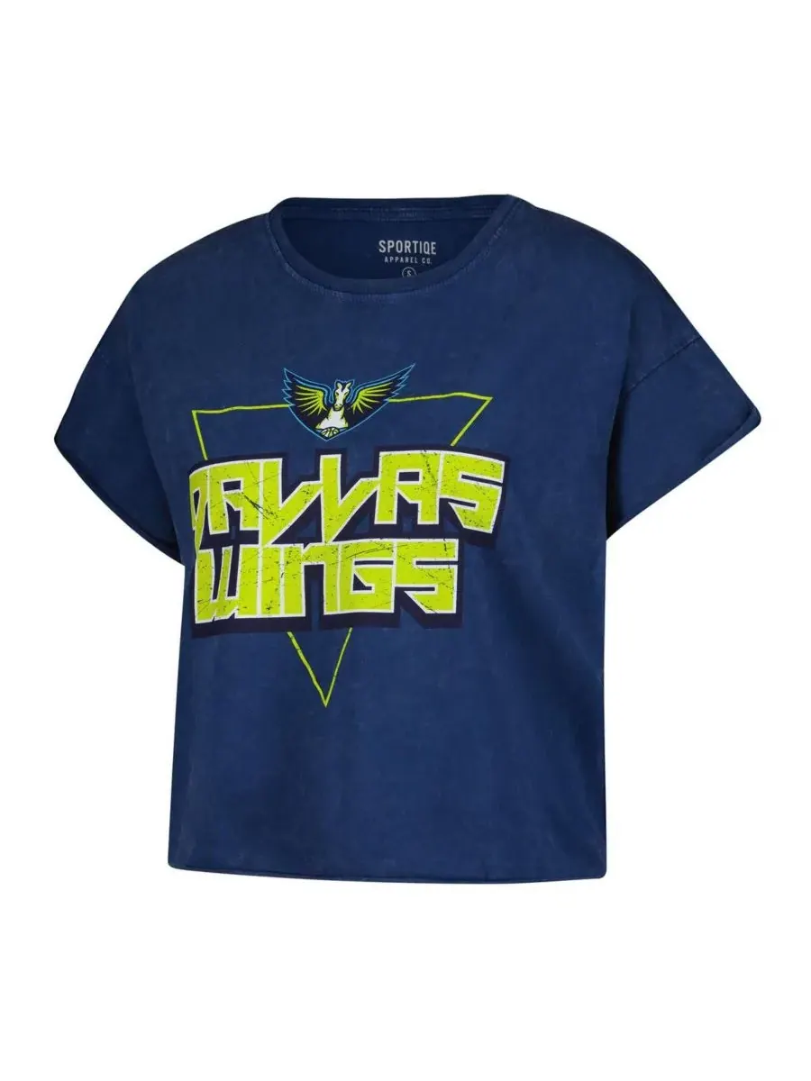 Sportiqe Женская укороченная футболка темно-синего цвета из коллекции Dallas Wings Rock N Roll — изображение 4 из 4
