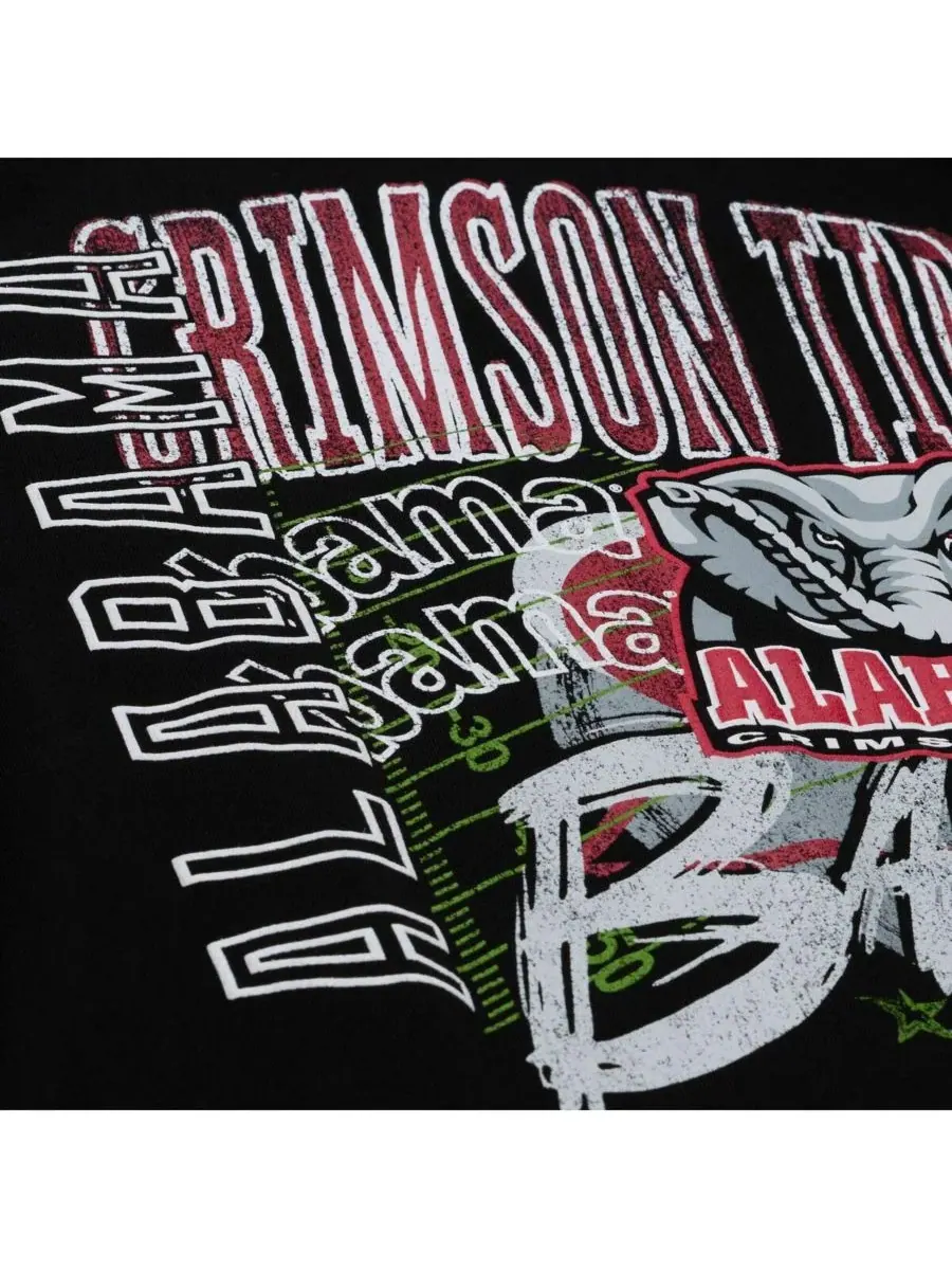 Mitchell & Ness Мужская черная флисовая толстовка с круглым вырезом Alabama Crimson Tide Half Time — изображение 3 из 5