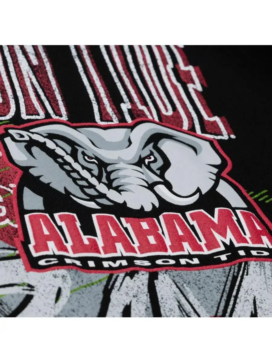 Mitchell & Ness Мужская черная флисовая толстовка с круглым вырезом Alabama Crimson Tide Half Time — изображение 4 из 5