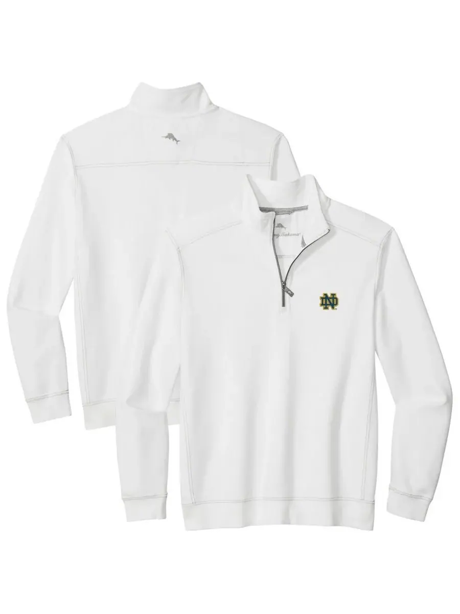 Tommy Bahama Мужская белая куртка Notre Dame Fighting Irish Montego Bay с половинной молнией