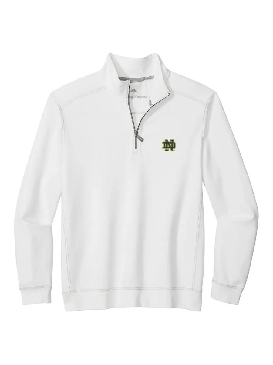 Tommy Bahama Мужская белая куртка Notre Dame Fighting Irish Montego Bay с половинной молнией — изображение 2 из 3, белый