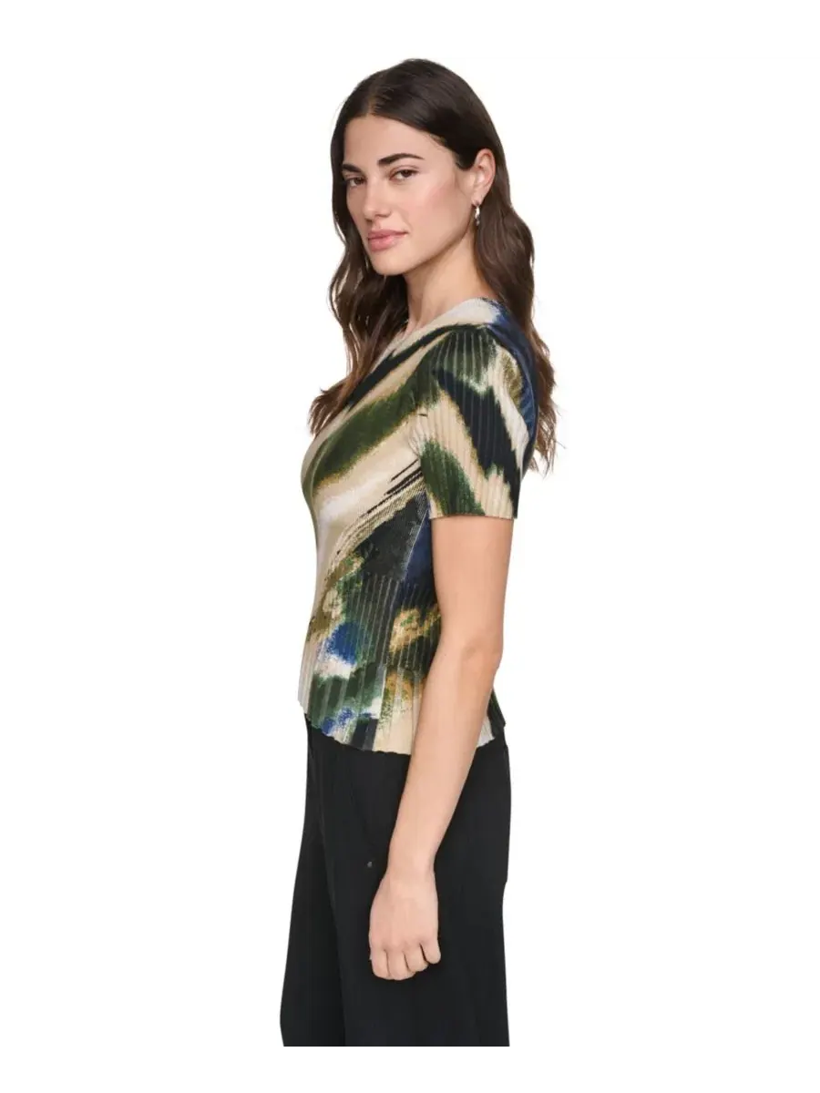 Джемпер с принтом, с коротким рукавом DKNY, Brushed Riverside — изображение 3 из 11