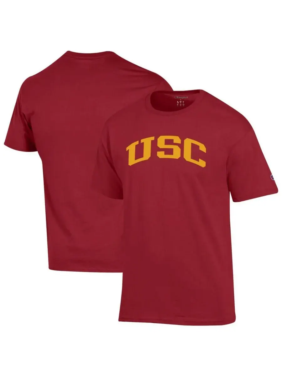 Мужская базовая футболка с аркой "Cardinal USC Trojans" Champion — изображение 1 из 3, красный