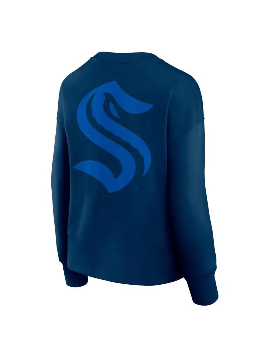 Fanatics Женская темно-синяя толстовка Seattle Kraken Elements Flow Pullover — изображение 3 из 3, темно-синий