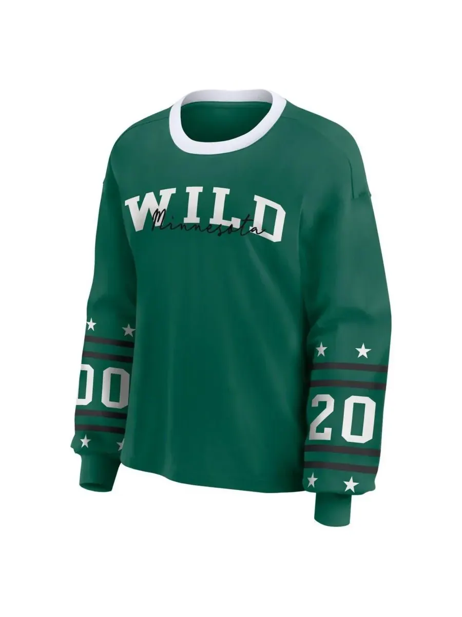 WEAR by Erin Andrews Женская зеленая спортивная футболка с длинными рукавами Minnesota Wild — изображение 2 из 5, зеленый