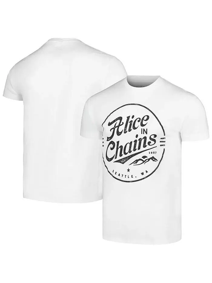 Мужская белая футболка Alice in Chains Seattle Stamp Manhead Merch — изображение 1 из 3