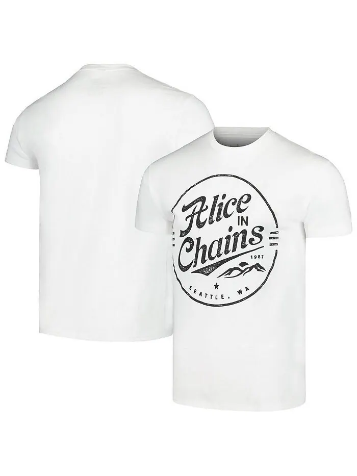 Мужская белая футболка Alice in Chains Seattle Stamp Manhead Merch — изображение 1 из 3, белый