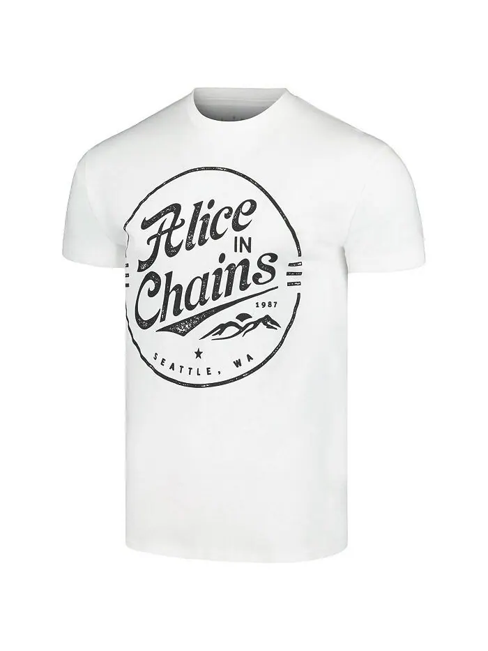 Мужская белая футболка Alice in Chains Seattle Stamp Manhead Merch — изображение 3 из 3, белый