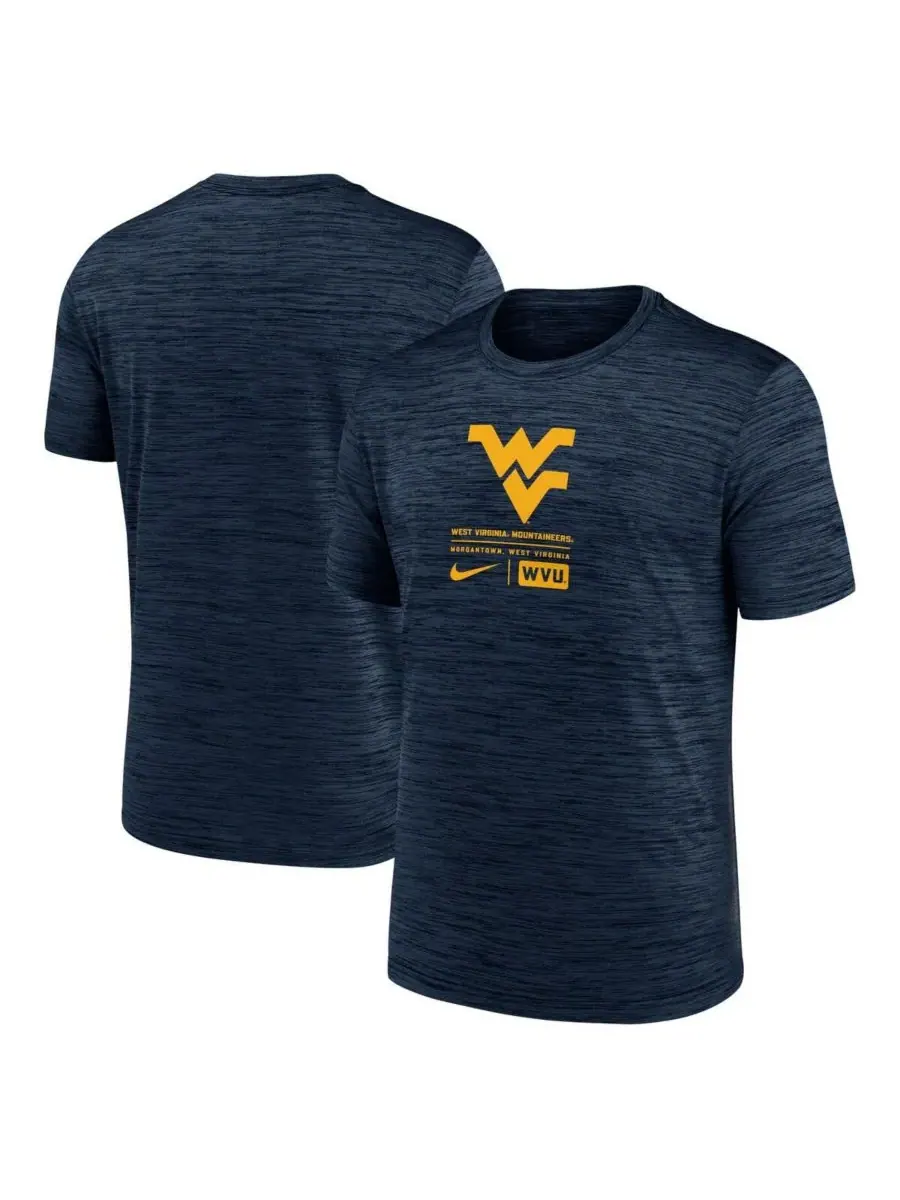 Nike Мужская темно-синяя футболка West Virginia Mountaineers Campus Center Block Velocity — изображение 1 из 3, темно-синий