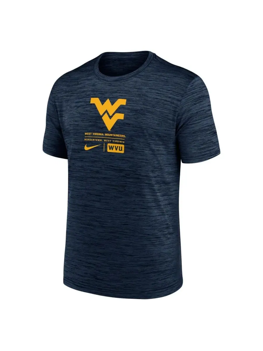 Nike Мужская темно-синяя футболка West Virginia Mountaineers Campus Center Block Velocity — изображение 3 из 3, темно-синий