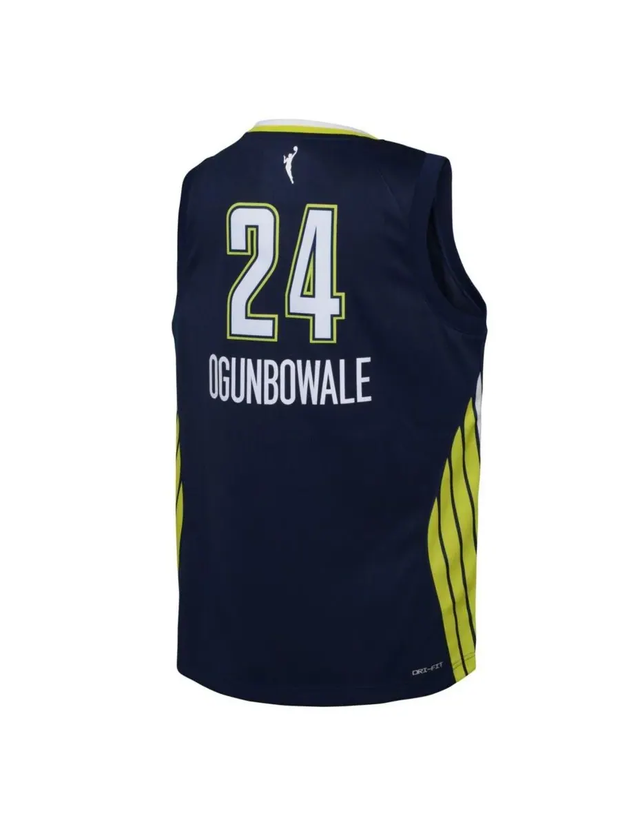 Nike Детская футболка Arike Ogunbowale Navy Dallas Wings 2021 Explorer Edition Victory Player — изображение 3 из 3