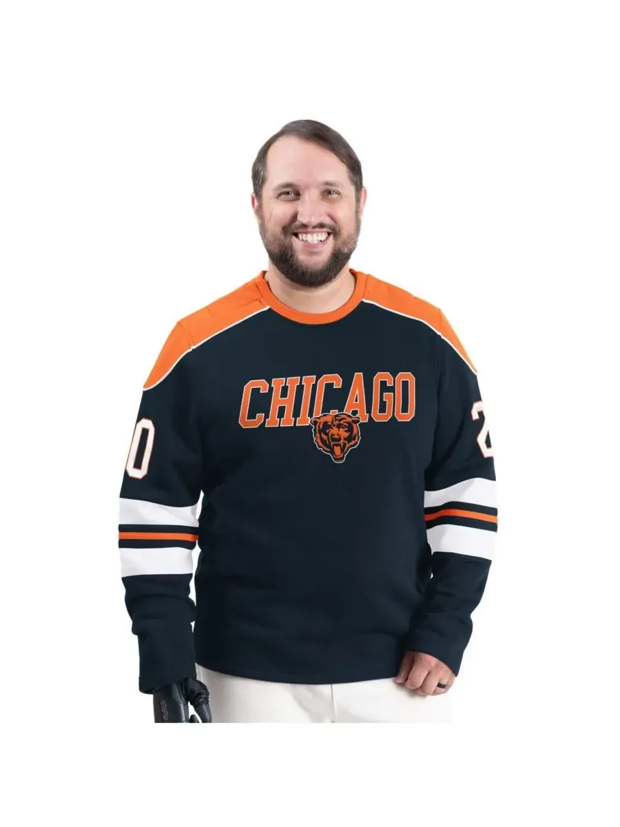 G-III Sports by Carl Banks Мужская темно-синяя толстовка с круглым вырезом Chicago Bears Adaptive