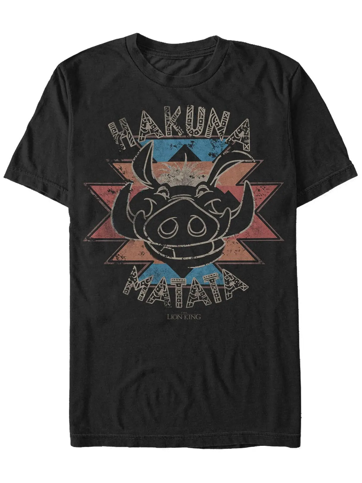Мужская футболка с коротким рукавом disney king lion pumbaa hakuna matata Fifth Sun — изображение 1 из 1, черный