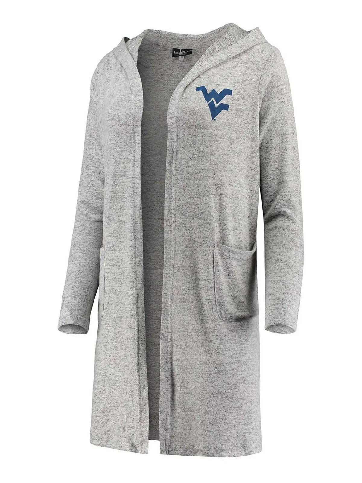 Женский серый кардиган с капюшоном из ткани West Virginia Mountaineers Cuddle Soft Duster Tri-Blend — изображение 2 из 4