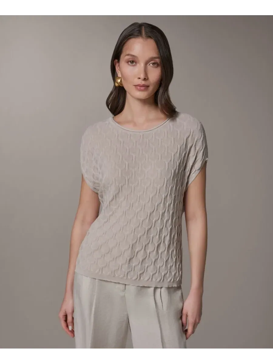 Женский свитер с короткими рукавами и круглым вырезом Donna Karan New York — изображение 1 из 6