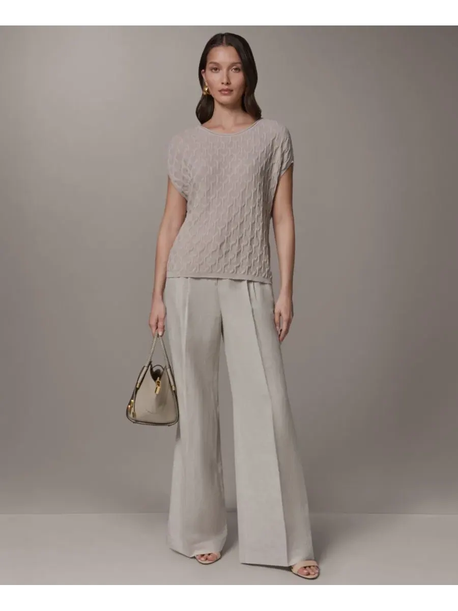 Женский свитер с короткими рукавами и круглым вырезом Donna Karan New York — изображение 5 из 6