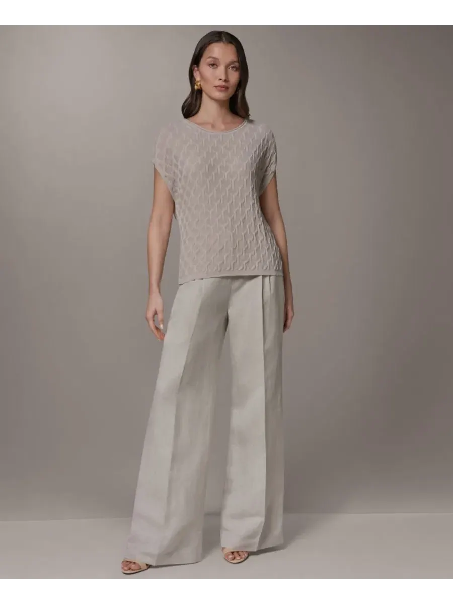 Женский свитер с короткими рукавами и круглым вырезом Donna Karan New York — изображение 6 из 6