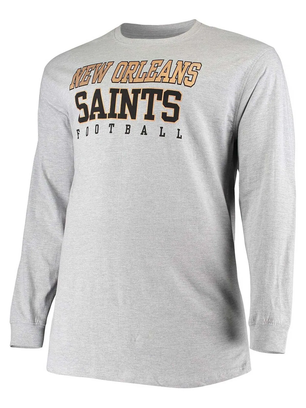 Мужская серая футболка Big and Tall с длинными рукавами New Orleans Saints Practice Fanatics — изображение 3 из 3, серый