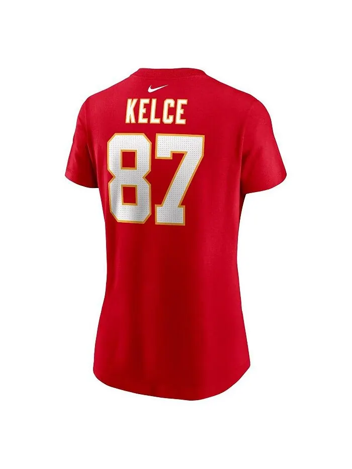 Женская красная футболка Travis Kelce Kansas City Chiefs с именем и номером игрока Nike — изображение 2 из 3, красный