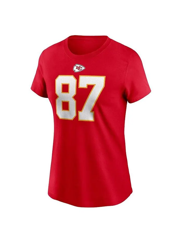 Женская красная футболка Travis Kelce Kansas City Chiefs с именем и номером игрока Nike — изображение 3 из 3, красный