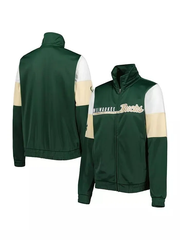 Женская спортивная куртка с молнией во всю длину Hunter Green Milwaukee Bucks Change Up G-Iii 4Her