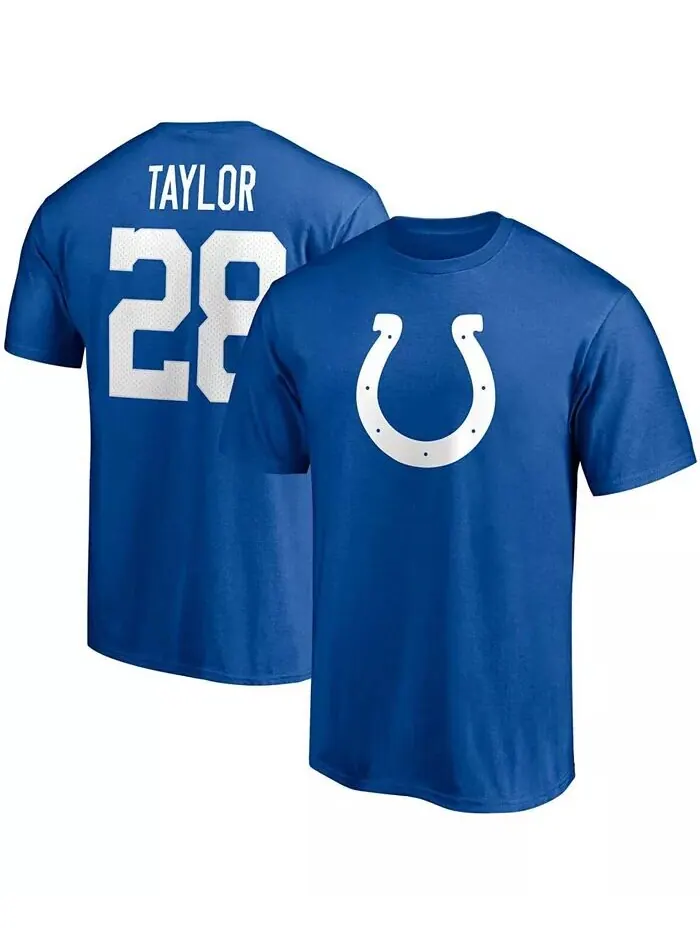 Мужская футболка с именем и номером игрока Jonathan Taylor Royal Indianapolis Colts Player Fanatics — изображение 1 из 3