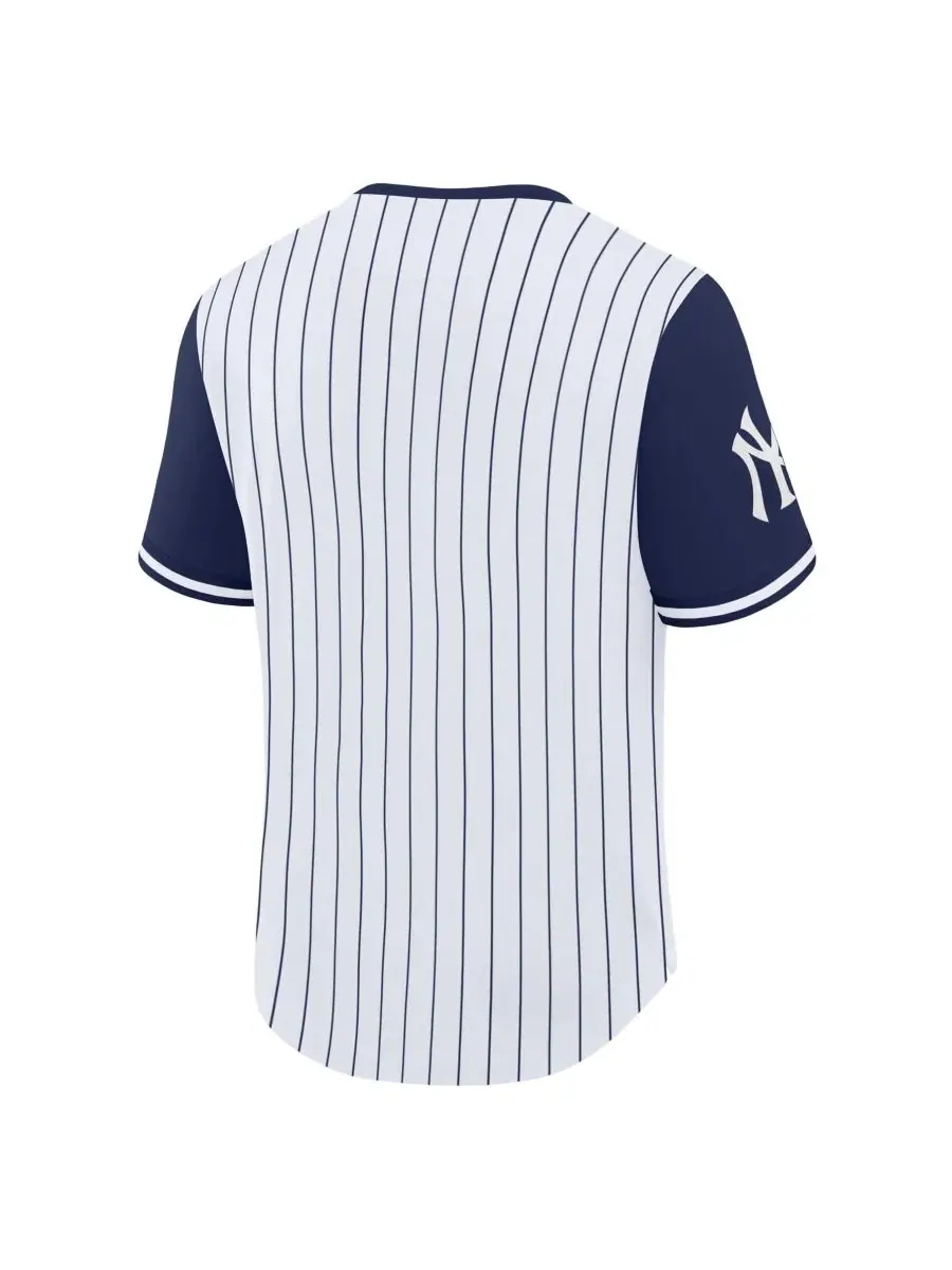 Футболка с принтом Pinstripe Walk Off New York Yankees Fanatics — изображение 2 из 5, белый темно-синий