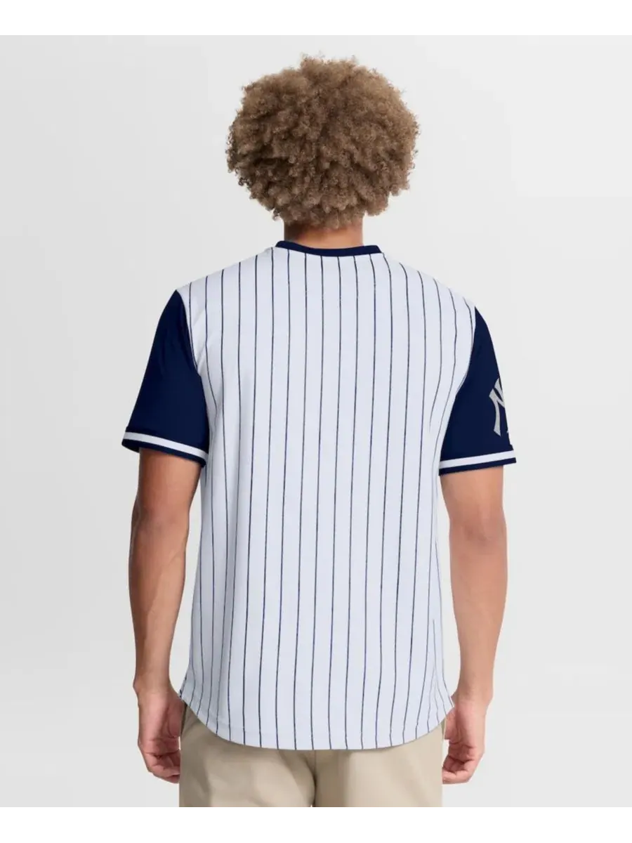 Футболка с принтом Pinstripe Walk Off New York Yankees Fanatics — изображение 4 из 5, белый темно-синий